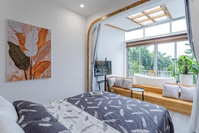 Apartment mit einem Schlafzimmer, Balkon und Stadtblick — Homestay CHAT - Noble Stay Train Street , Self check-in